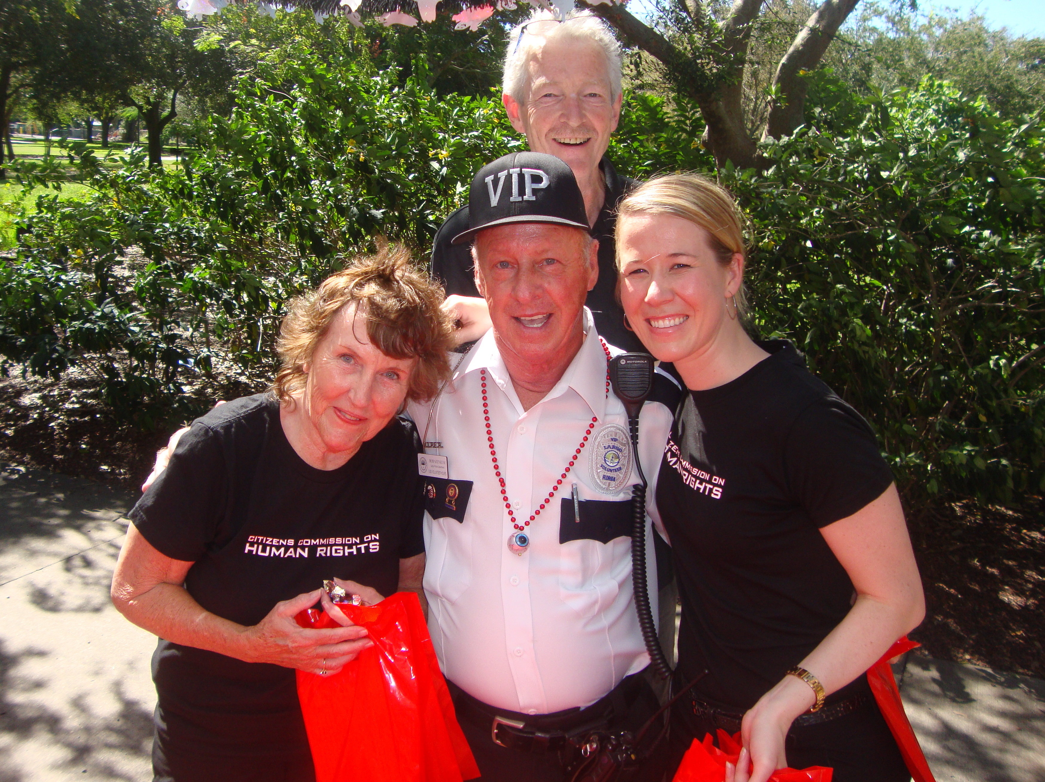 CCHR Florida volunteers with local resident at an event in Largo